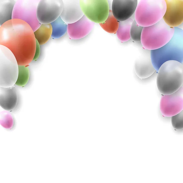 Verjaardag Partij Vector Achtergrond Met Ballonnen Witte Achtergrond — Stockvector