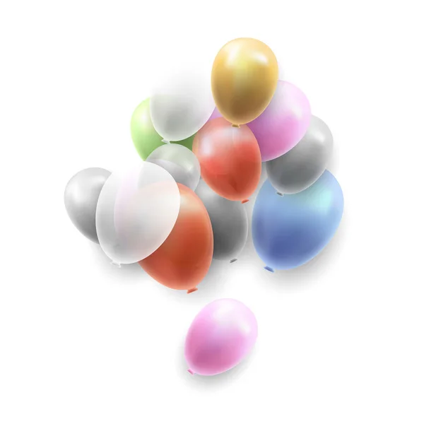 Geburtstagsfeier Vektor Hintergrund Mit Luftballons Auf Weißem Hintergrund — Stockvektor