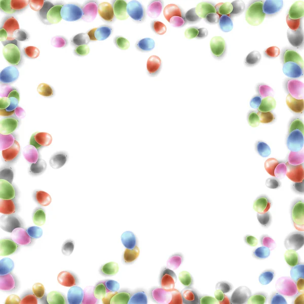 Verjaardag Partij Vector Frame Met Ballonnen Witte Achtergrond — Stockvector