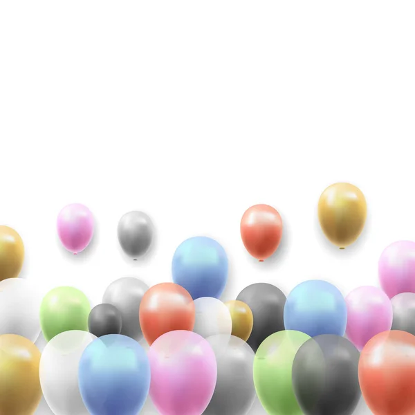 Fête Anniversaire Fond Vectoriel Avec Ballons Sur Fond Blanc — Image vectorielle
