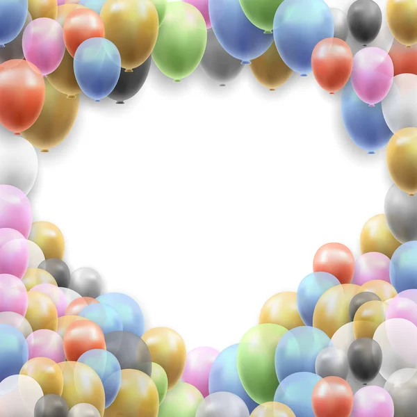 Fête Anniversaire Fond Vectoriel Avec Ballons Sur Fond Blanc — Image vectorielle