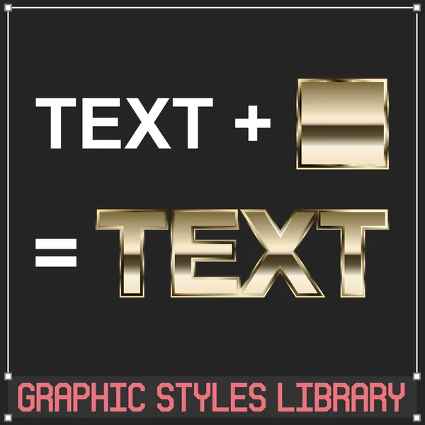 Vector Golden Grafikai Stílusok Adobe Illustrator Alkalmazása Grafikus Stílusok Könyvtár — Stock Vector