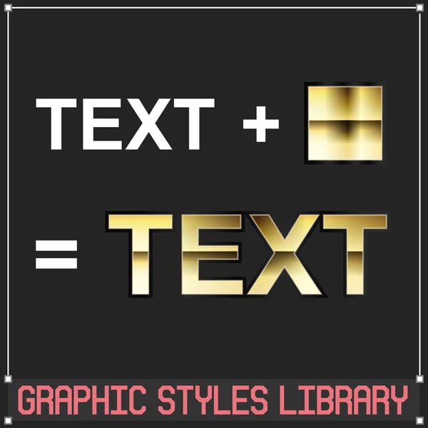 Stili Grafici Dorati Vettoriali Adobe Illustrator Applicare Utilizzando Libreria Stili — Vettoriale Stock