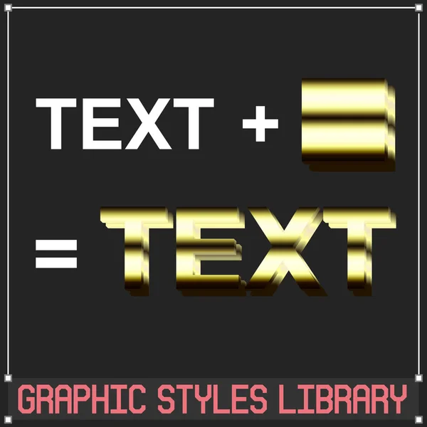 Vector Golden Graphic Styles Adobe Illustrator Aplicar Mediante Biblioteca Estilos — Vector de stock