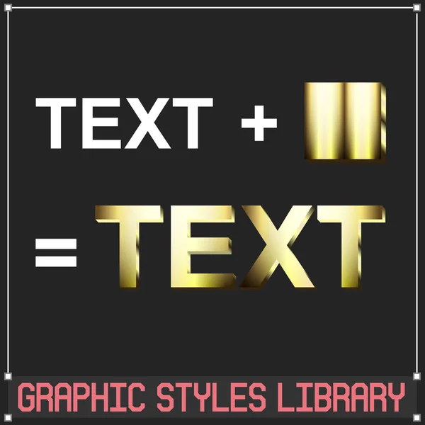 Vector Golden Graphic Styles Adobe Illustrator Aplicar Mediante Biblioteca Estilos — Vector de stock