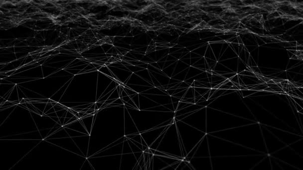 Абстрактный Фон Сетевых Технологий Треугольниками — стоковое видео