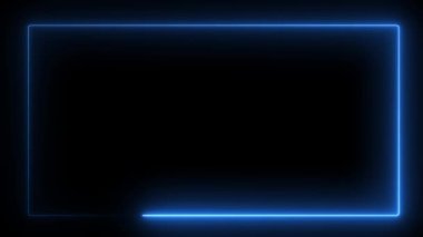 Mavi ve Kırmızı Renklerde Döngü Dikişsiz Neon Çerçeve