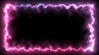 Mavi ve Kırmızı Renklerde Döngü Dikişsiz Enerji Neon Çerçeve
