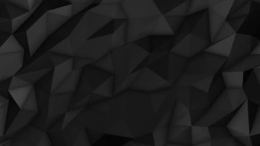 Siyah halkalı düşük üçgen arka plan. Koyu Kristaller Çokgen Kusursuz Döngü Hareketi GrafikleriName.