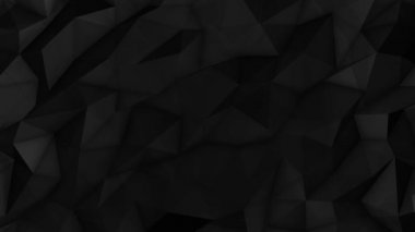 Siyah halkalı düşük üçgen arka plan. Koyu Kristaller Çokgen Kusursuz Döngü Hareketi GrafikleriName.