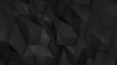 Siyah halkalı düşük üçgen arka plan. Koyu Kristaller Çokgen Kusursuz Döngü Hareketi GrafikleriName.