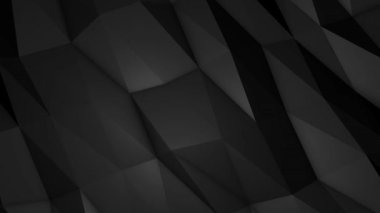 Siyah halkalı düşük üçgen arka plan. Koyu Kristaller Çokgen Kusursuz Döngü Hareketi GrafikleriName.