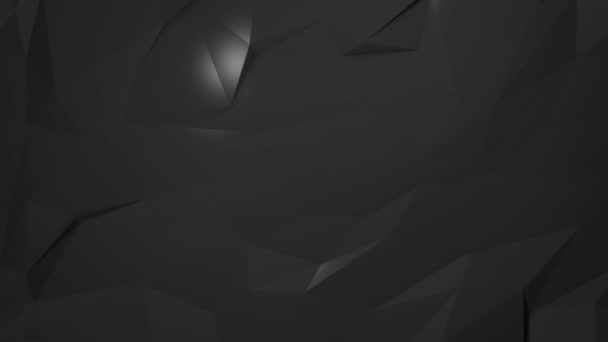 Black Looped Low Poly Trojúhelníkové Pozadí Dark Crystals Polygonal Seamless — Stock video