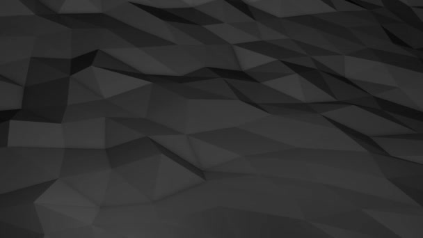 Black Looped Low Poly Triangular Background Dark Crystals Polygonal Seamless — Stock Video