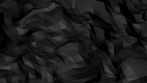 Black Looped Low Poly Triangular Background Dark Crystals Polygonal Seamless — Stock Video