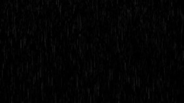 Kara Arkaplan Üzerine Döngülü Yağmur Canlandırması