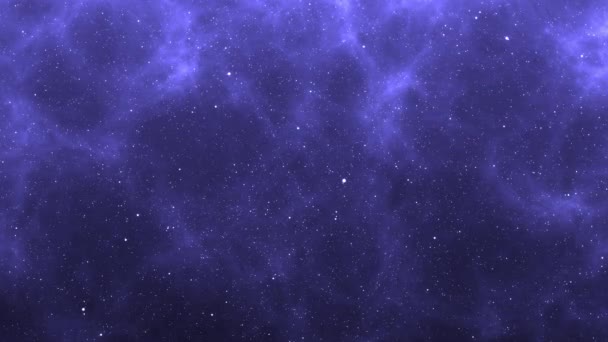 Зацикленное Космическое Движение Фон Анимации Звездами Туманностями — стоковое видео