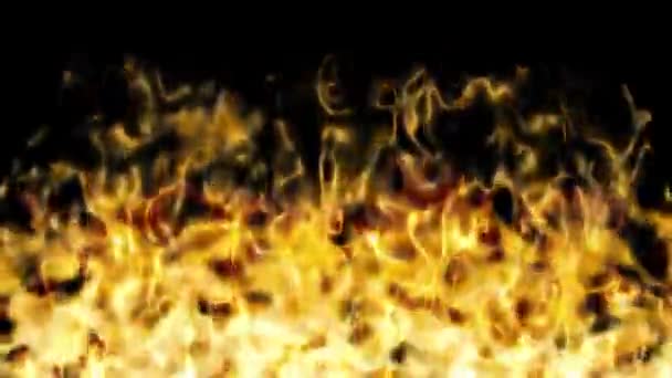 Looping Fire Animation Auf Schwarzem Hintergrund — Stockvideo