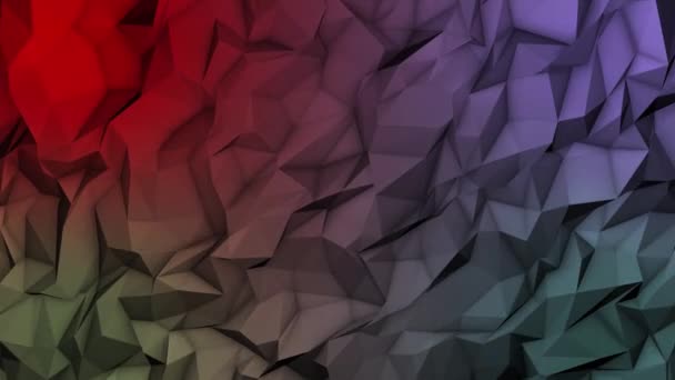 Looped Low Poly Triangular Background Crystals Polygonal Seamless Loop Motion — Stock Video