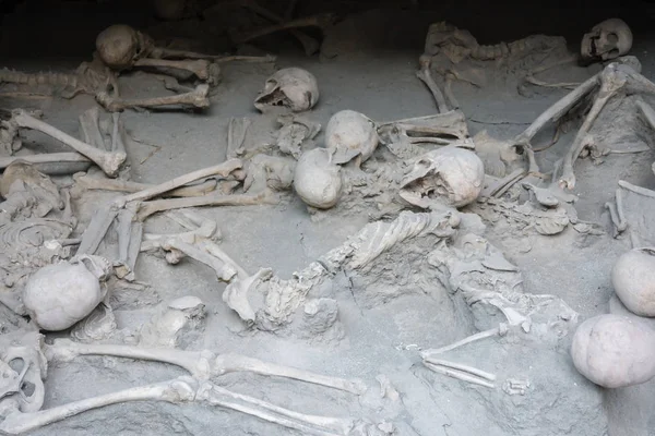 Ercolano Itálie Březen 2016 Remains Lidí Zabitých Sopka Herculaneum — Stock fotografie