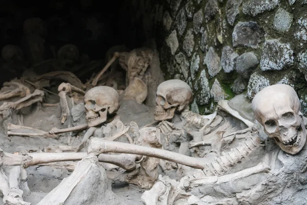 Ercolano Olaszország Március 2016 Remains Emberek Ölte Herculaneum Vulkán — Stock Fotó