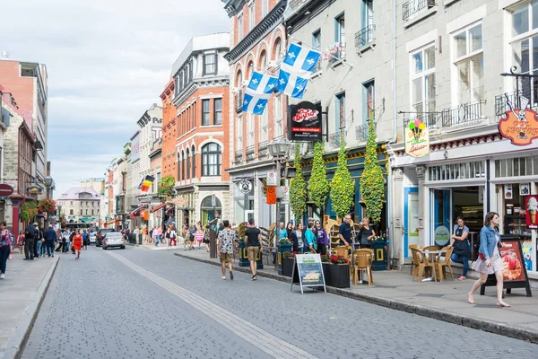 Quebec City Canada Augusti 2015 People Och Turister Strosa Genom — Stockfoto