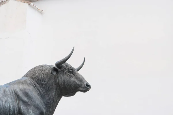 Ronda España Agosto 2017 Vista Detalle Las Estatuas Frente Plaza — Foto de Stock