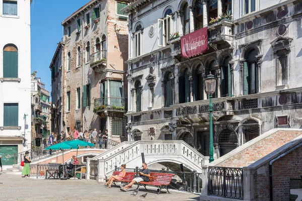 Venetië Italië Augustus 2014 Dit Een Typisch Uitzicht Venetië Met — Stockfoto