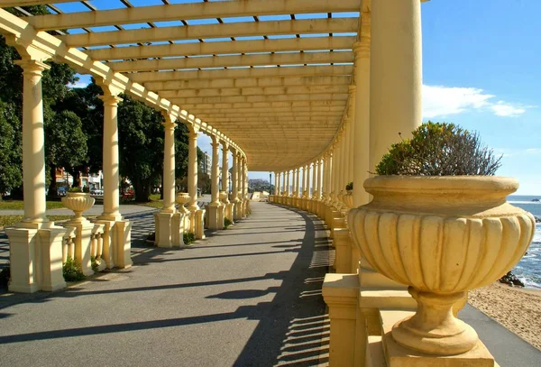 Kıyı Yolu Pergola Foz Adlı Ile Yapmak Douro Oporto Portekiz — Stok fotoğraf