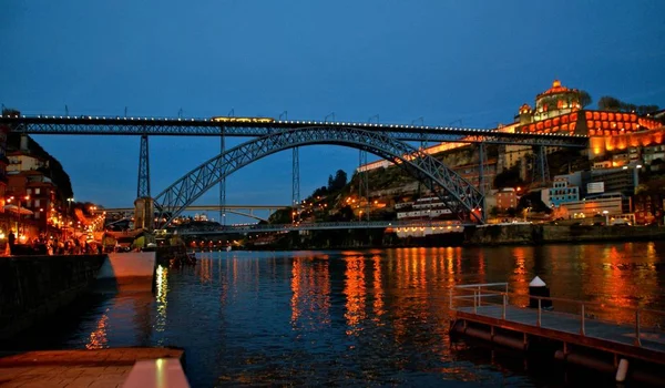 Bridge Luis Night Porto Portugal — Stock Photo, Image