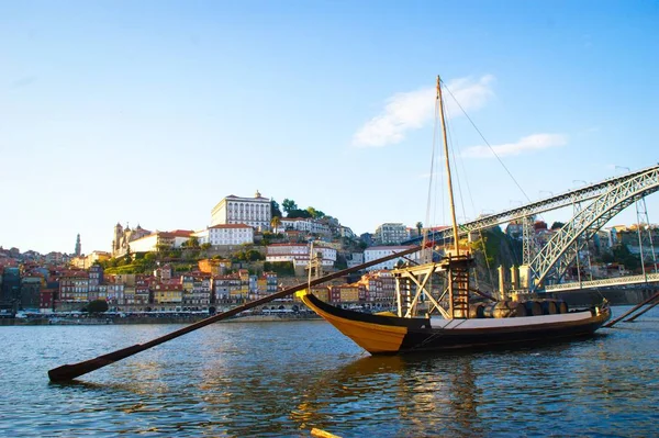 Floden Douro Och Traditionella Båtar Oporto Portugal — Stockfoto