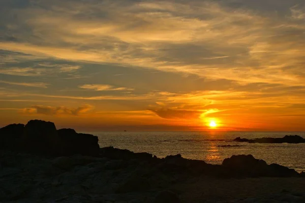 ポルトガル北部のビーチの夕日 — ストック写真