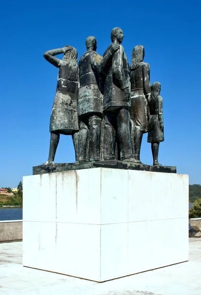 Denkmal Für Die Auswanderer Pateira Fermentelos Portugal — Stockfoto