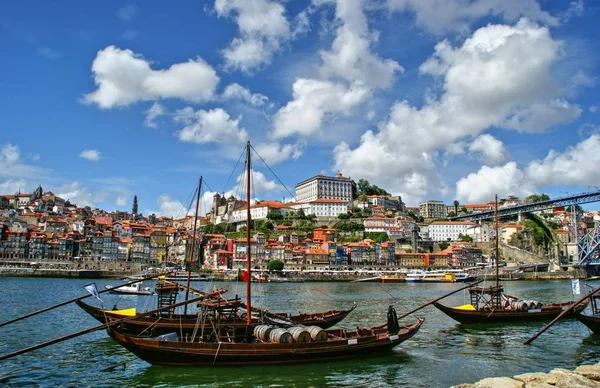 Река Дору Традиционные Лодки Порту Португалия — стоковое фото