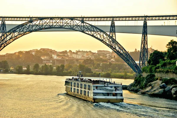 Mosty Nad Rzeką Douro Porto Portugalia — Zdjęcie stockowe