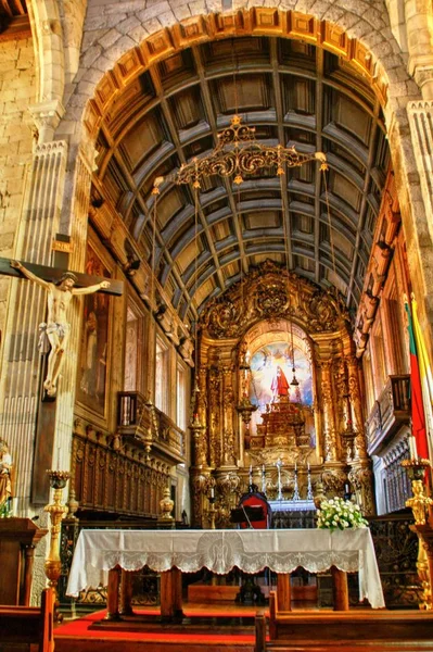 Main Chapel Our Lady Oliveira Church Guimaraes Portugal — Stock Photo, Image