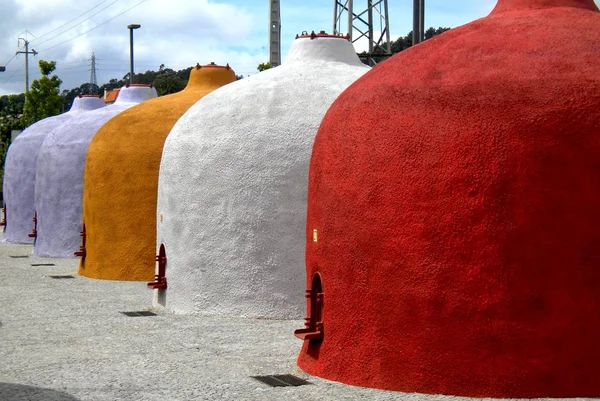 Tanques Vinho Coloridos Portugal — Fotografia de Stock