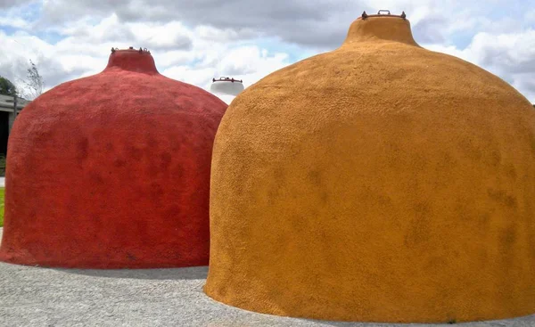 Tanques Vinho Coloridos Portugal — Fotografia de Stock