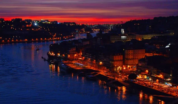 Vista Panorámica Del Puente Luis Oporto Portugal — Foto de Stock