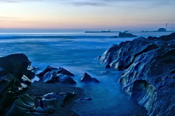 ポルトガル北部オポルトのビーチ夕日 — ストック写真
