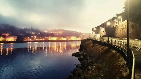 Douro river in the morning mist, Oporto, portugal