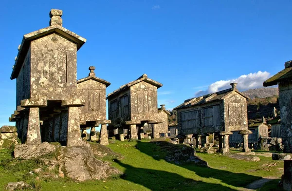 Lindoso Graanschuren Nationaal Park Van Peneda Geres Portugal — Stockfoto