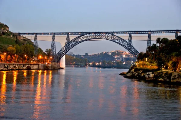 Ancien Pont Ferroviaire Fer Porto Portugal — Photo