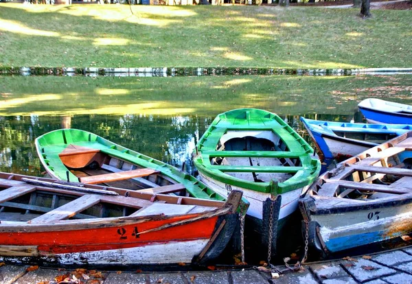 Lake boats on park of Bom Jesus in Braga (Portugal) World Heritage