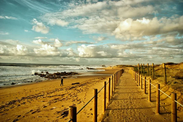 Beach Walkways Storm Portugal — Stock Photo, Image