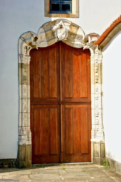 Old Decorated Door Vila Conde Portugal — Stock Photo, Image