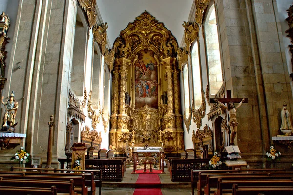 Interior Igreja Mosteiro São Miguel Refojos Cabeceiras Basto Portugal — Fotografia de Stock