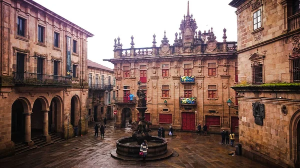 Plaza Santiago Compostela Sebelah Katedral Spanyol — Stok Foto