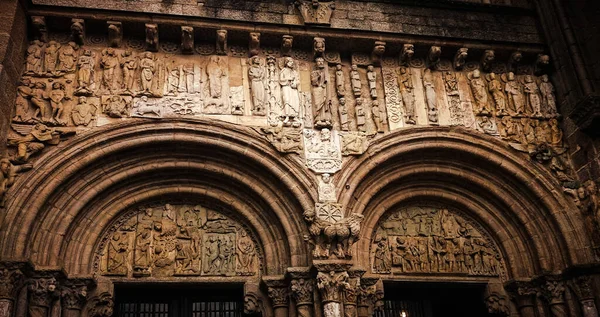 Romaneske Relieffer Katedralen Santiago Compostela Spania – stockfoto