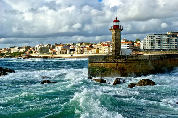 Latarnia Morska Felgueiras Porto Portugalia — Zdjęcie stockowe